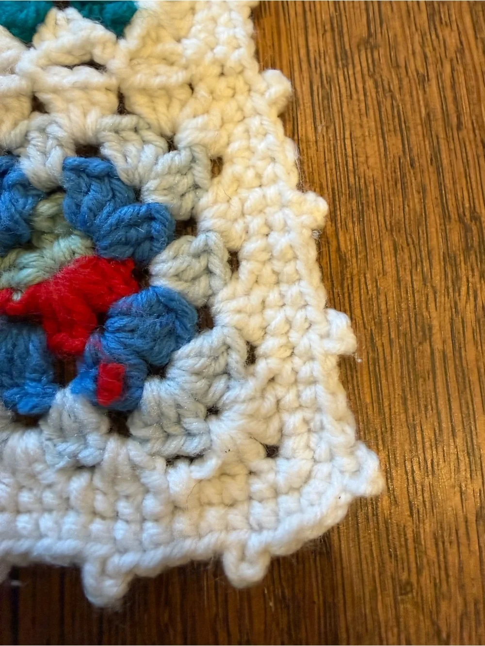 Vintage Possible Wool Granny Square Afghan Petite 3.5” Squares 52x44 Handmade